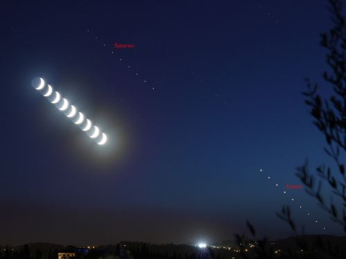 Luna, Venere e Saturno – Congiunzione