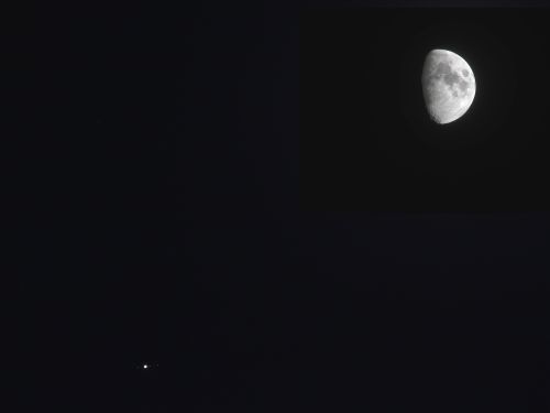 Congiunzione Luna Giove – Doppia esposizione