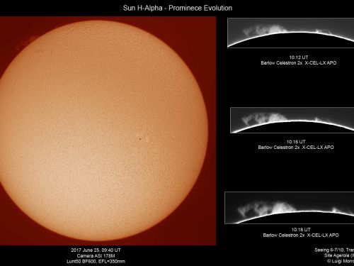 Sole H-alpha – Evoluzione Protuberanza