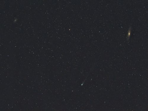 Cometa 12P Pons Brooks con le galassie M33 e M31 Andromeda
