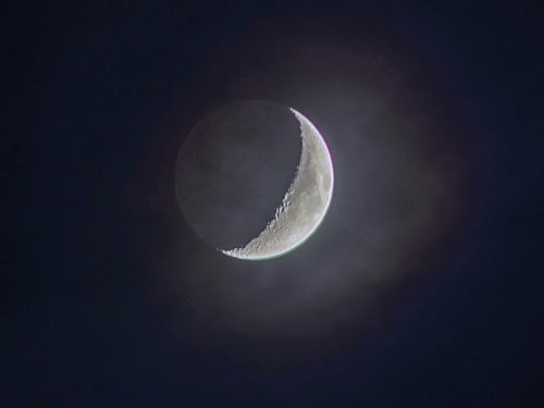 Luna e luce cinerea in HDR
