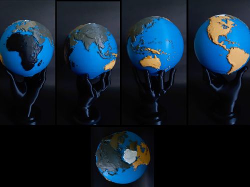 Globo pianeta Terra (print 3D)