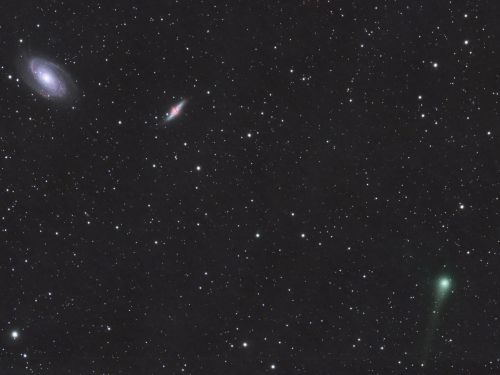 Un incontro ravvicinato tra M81 M82 e la cometa C/2017 T2
