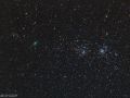 Cometa C/2017 T2 Panstarrs fra NGC957 e il Doppio Ammasso