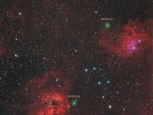 Cometa C/2022 U2 Atlas in Auriga