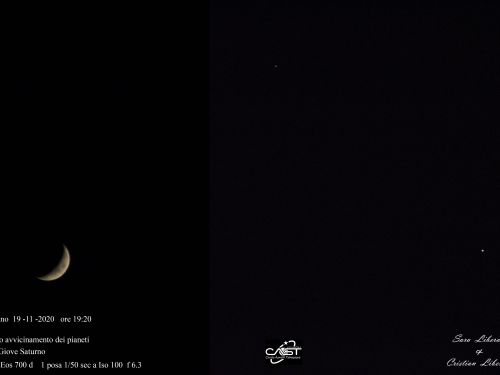 Minimo avvicinamento Luna Giove Saturno