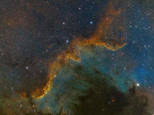 il Muro del Cigno in Hubble Palette da Bortle 8