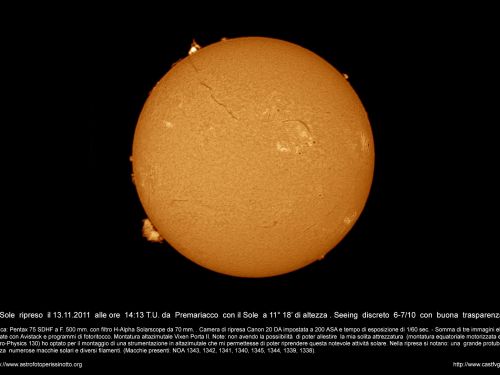 Fotosfera solare ripresa il 13.11.2011