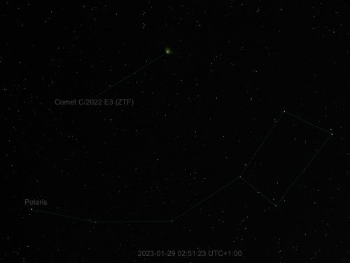 La cometa C/2022 ER (ZTF) e la stella Polare