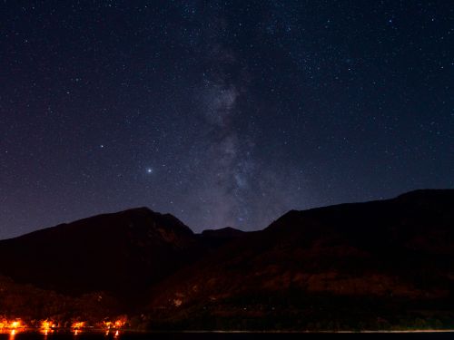 Giove e Via Lattea sopra il lago di Scanno