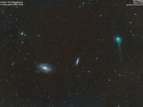 Cometa C/2017 T2 Panstarrs con M81-M82