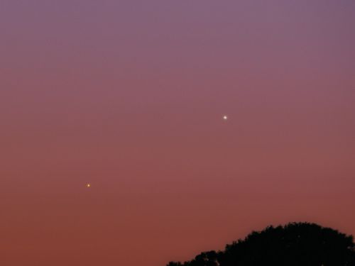 Giove e Mercurio al tramonto
