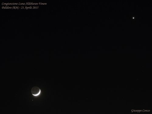 Congiunzione Luna-Aldebaran-Venere