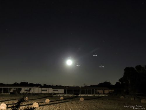 Congiunzione Luna-Saturno-Marte-Antares