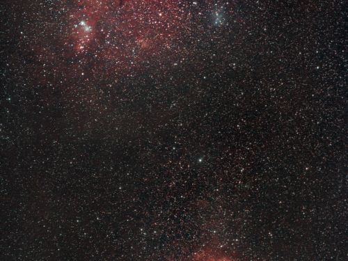 Grande campo tra la nebulosa Rosetta e la Cono