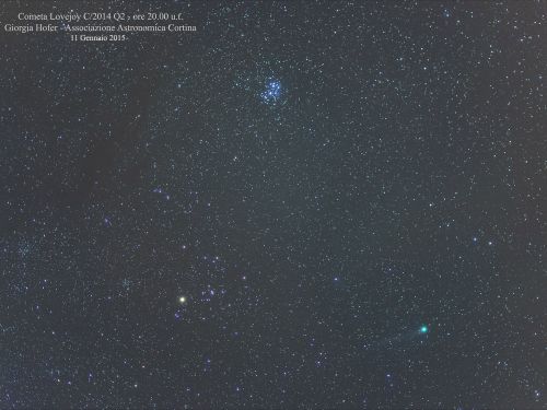 Cometa Lovejoy C2014 Q2 con Pleiadi e Toro