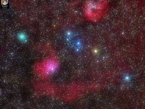 C/2018 Y1 Iwamoto e IC405 nebulosa Stella Fiammeggiante in Auriga