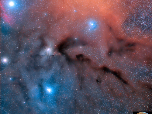 Nebulose nella regione di Antares tra Ofiuco e Scorpione