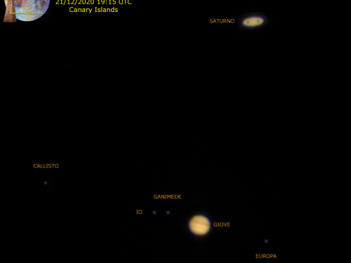 Giove e Saturno il 21 Dicembre 2020