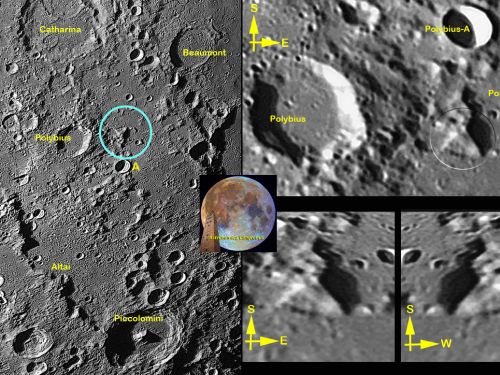 Interessante rilievo vicino cratere Polybius