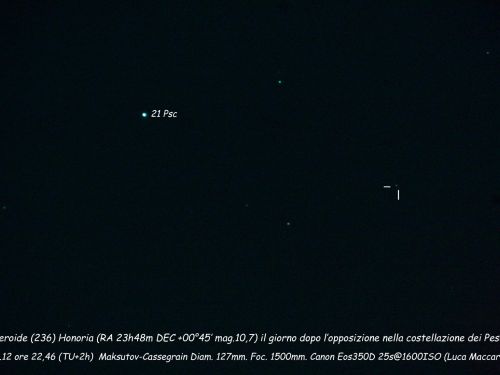 Asteroide (236)Honoria 24h dopo l’opposizione