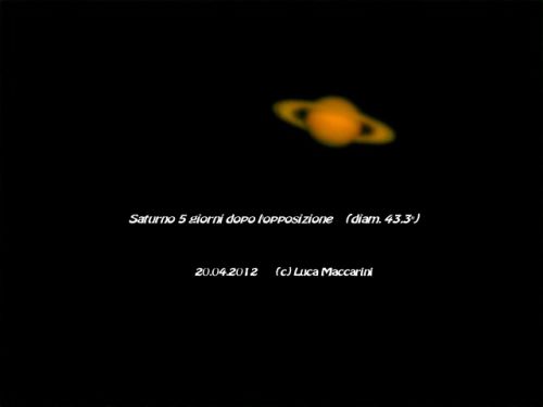 Saturno 5 giorni dopo l’opposizione