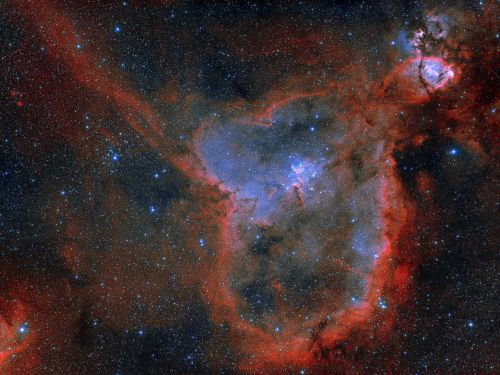 IC 1805 (Heart Nebula) bicolor