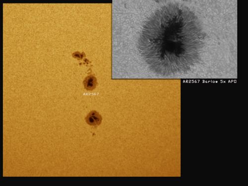 Macchia Solare AR2567 – Granulazione Fotosferica