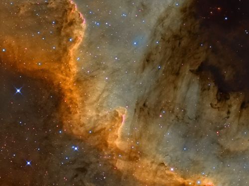 muro del cigno NGC7000 hubble palette