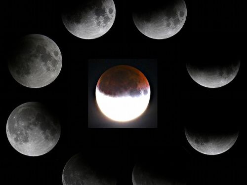 Fasi dell’eclisse parziale di Luna dalle colline del Chianti