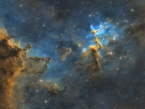 Melotte 15 in Hubble palette