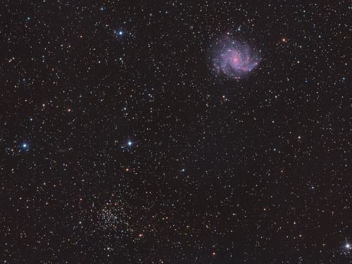 Galassia Fuochi d’Artificio (NGC 6946) e ammasso aperto NGC 6939 in Cefeo