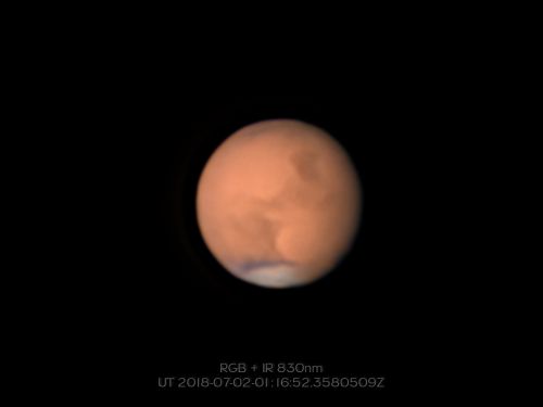 Marte in luce visibile e infrarossa