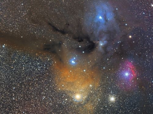 Zona Nebulare intorno a Rho Ophiuchi e Antares