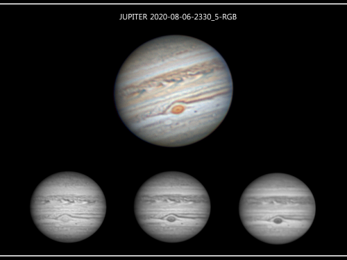 Jupiter 2020.08.06 C14HD edge (FL=8.000 mm) 10Micron GM2000HPSII ASI174MM RGB Astrodon Filter Carl Zeiss Barlow 2X