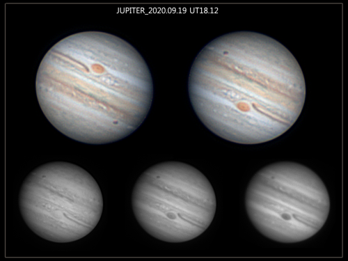 Jupiter, GRS, Ganimede Transit 2020.09.19 UT 18.12 (Elev. 24°)