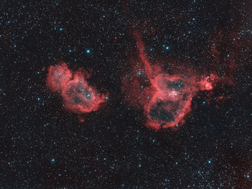 Complesso nebulare in Cassiopea.Nebulose "Anima" e la "Cuore"