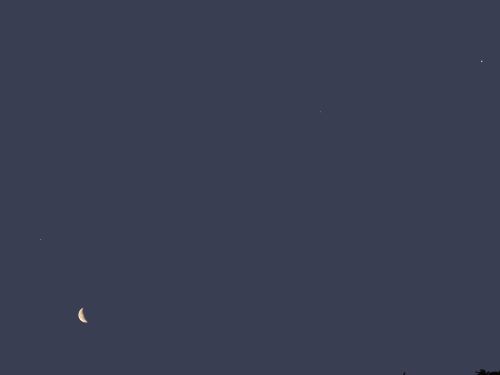 Congiunzione Luna – Marte (Allieanto con Saturno e Giove)