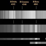 Fig.17 - Lo spettro della nova V 2491 CYG messo a confronto con quello della vicina stella SAO 68730 di classe spettrale A 5 III. Evidente la coincidenza delle righe della serie di Balmer: in assorbimento in SAO 68730 ed in emissione per la V 2491 CYG.