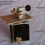 Fig.4 - Il prisma di Littrow montato sull’apposito supporto, completo di regolazione di campo.