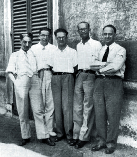 scar D’Agostino, Emilio Segrè, Edoardo Amaldi, Franco Rasetti ed Enrico Fermi