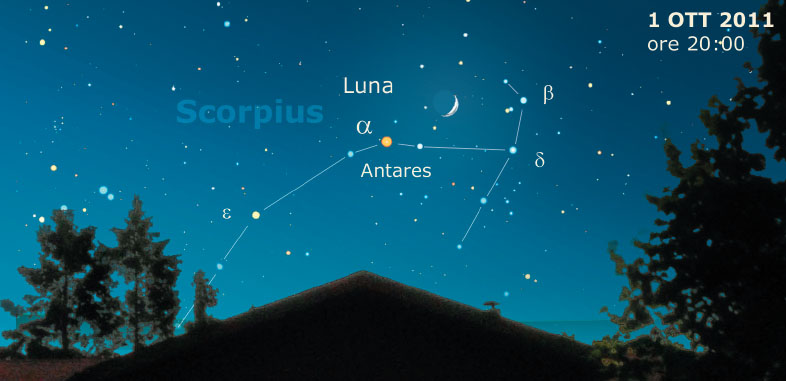 Antares e una falce di Luna