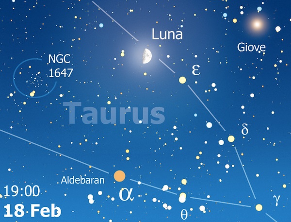 18 febbraio 2013: congiunzione Luna Giove