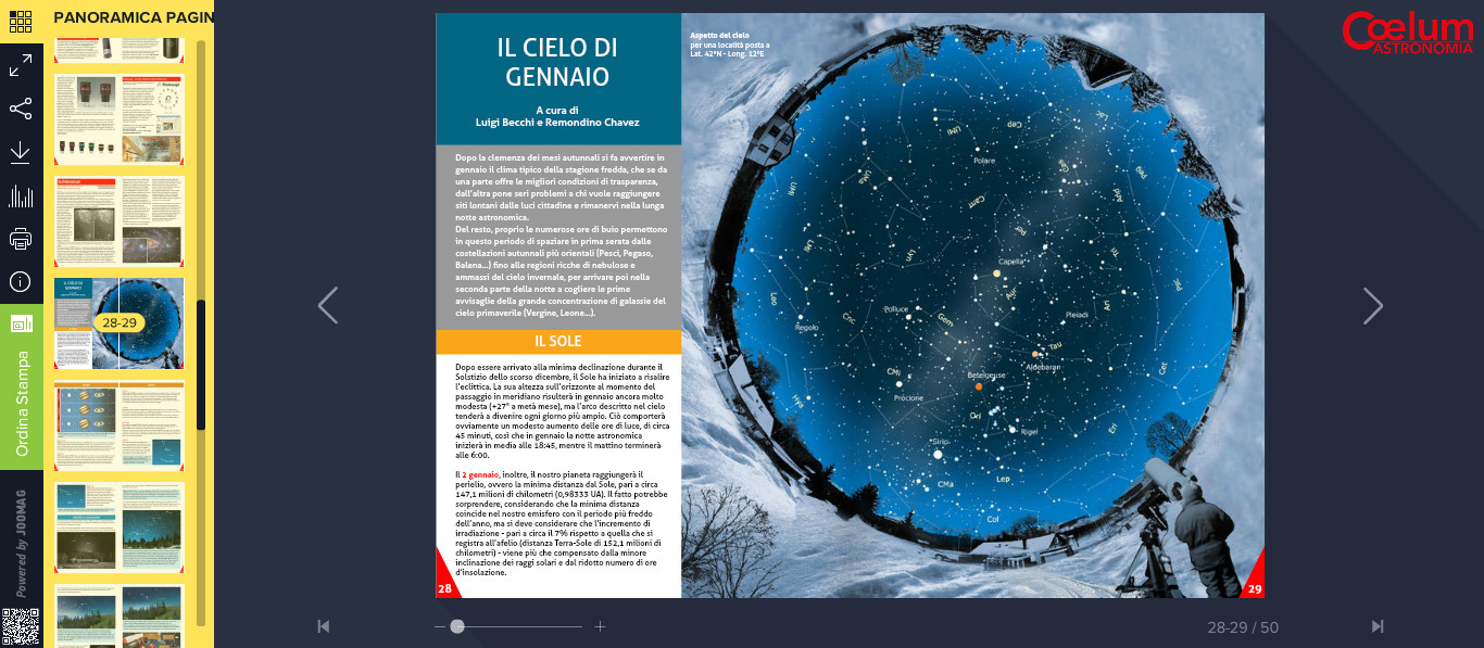 Coelum effemeridi gennaio 2016