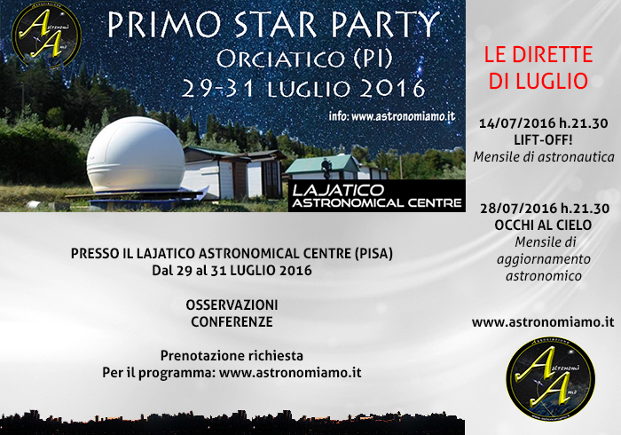 Locandina Coelum Astronomoniamo LUGLIO2016