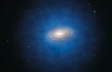 Artistâs impression of the expected dark matter distribution around the Milky Way