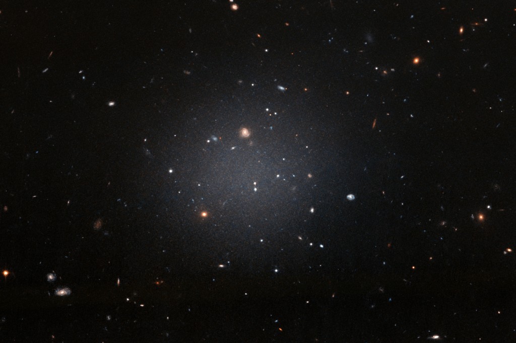 A ghostly galaxy lacking dark matter