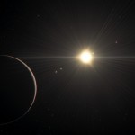 An artistâs view of the TOI-178 planetary system
