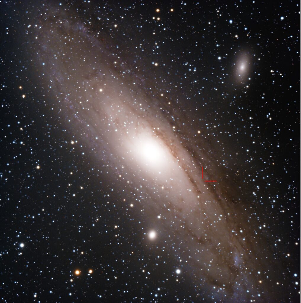 M31 con posizione SN1885A
