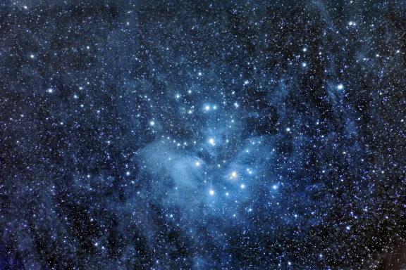 Le Pleiadi con focale da 400 mm. Crediti Cristian Fattinnanzi